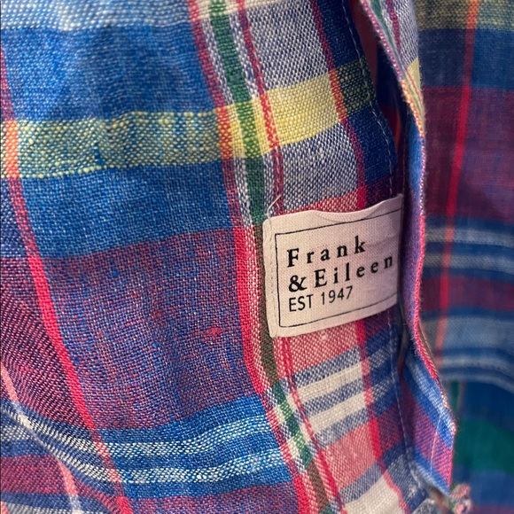 Frank & Eileen Multicolor Plaid Dress-Mary-100%Linen-Size M - Picture 5 of 10